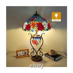 Tiffany Lamp Stained Glass Lamp 16x16x27 Inches Butterfly Rose Style Large Ta