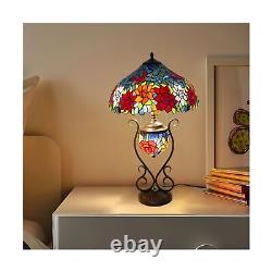 Tiffany Lamp Stained Glass Lamp 16x16x27 Inches Butterfly Rose Style Large Ta