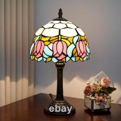 Tiffany Lamp Stained Glass Lamp 8X8X14 Inches Small Bedside Table Lamps for Livi