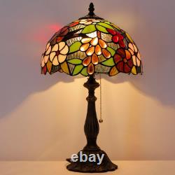 Tiffany Lamp Stained Glass Purple Grape Style Table Lamp Desk Reading Light 12X1
