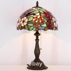 Tiffany Lamp Stained Glass Purple Grape Style Table Lamp Desk Reading Light 12X1