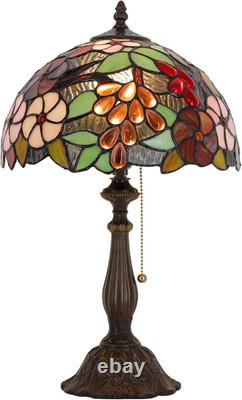 Tiffany Lamp Stained Glass Purple Grape Style Table Lamp Desk Reading Light 12X1