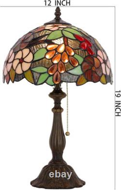 Tiffany Lamp Stained Glass Purple Grape Style Table Lamp Desk Reading Light 12X1