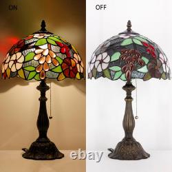 Tiffany Lamp Stained Glass Purple Grape Style Table Lamp Desk Reading Light 12X1