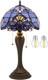 Tiffany Lamp Stained Glass Table Bedside Lamp 12x12x22 Inches Blue Purple Baroqu