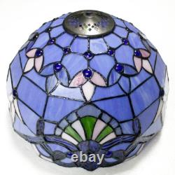 Tiffany Lamp Stained Glass Table Bedside Lamp 12X12X22 Inches Blue Purple Baroqu
