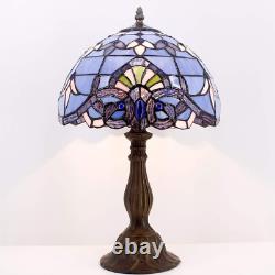 Tiffany Lamp Stained Glass Table Lamp 12X12X18 Inches Blue Purple