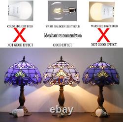 Tiffany Lamp Stained Glass Table Lamp 12X12X18 Inches Blue Purple