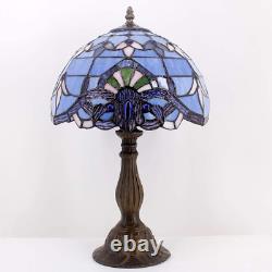 Tiffany Lamp Stained Glass Table Lamp 12X12X18 Inches Blue Purple