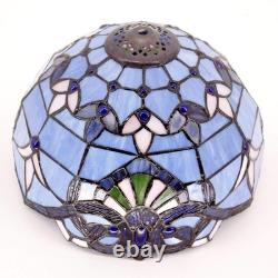 Tiffany Lamp Stained Glass Table Lamp 12X12X18 Inches Blue Purple Baroque Sty