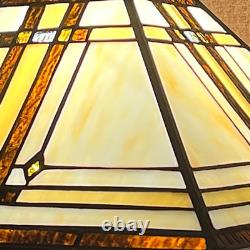 Tiffany Lamp Stained Glass Table Lamp 12x12x19 Inches Cream Color Style Desk