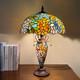 Tiffany Lamp Stained Glass Table Lamp 16x16x24 Inches 3-light Wisteria Style Mot