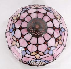 Tiffany Lamp Stained Glass Table Lamp 18inch Pink Baroque Style Lavender Bedside