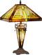 Tiffany Lamp Stained Glass Table Lamp 3-light 12x12x23 Inches Amber Brown Missio