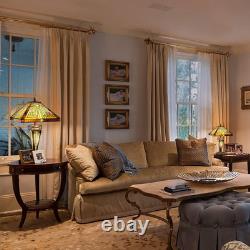 Tiffany Lamp Stained Glass Table Lamp 3-Light 12X12X23 Inches Amber Brown Missio