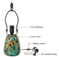 Tiffany Lamp Stained Glass Table Lamp 7X7X12 Inch Green Water Ripple Mini Nig