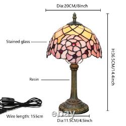 Tiffany Lamp Stained Glass Table Lamp 8X8X14 Inches Desk Reading Light Decor