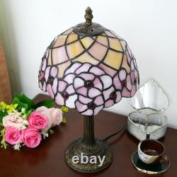 Tiffany Lamp Stained Glass Table Lamp 8X8X14 Inches Desk Reading Light Decor