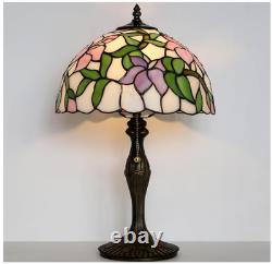 Tiffany Lamp Stained Glass Table Lamp Bedside Reading Lamp 19 Pink Flower Style