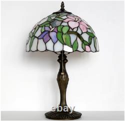 Tiffany Lamp Stained Glass Table Lamp Bedside Reading Lamp 19 Pink Flower Style