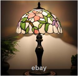 Tiffany Lamp Stained Glass Table Lamp Bedside Reading Lamp 19 Pink Flower Style