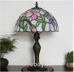 Tiffany Lamp Stained Glass Table Lamp Bedside Reading Lamp 19 Pink Flower Style