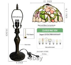 Tiffany Lamp Stained Glass Table Lamp Bedside Reading Lamp 19 Pink Flower Style