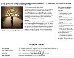 Tiffany Lamp Stained Glass Table Lamp Bedside Reading Lamp 19 Pink Flower Style