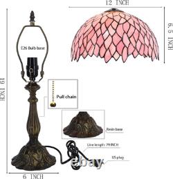 Tiffany Lamp Stained Glass Table Lamp Bedside Reading Light W12H19 Inches