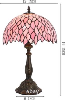 Tiffany Lamp Stained Glass Table Lamp Bedside Reading Light W12H19 Inches