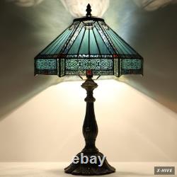 Tiffany Lamp Stained Glass Table Lamp Bedside Reading Light W12H19 Inches Missi