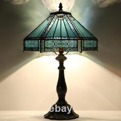 Tiffany Lamp Stained Glass Table Lamp Bedside Reading Light W12H19 Inches Missi