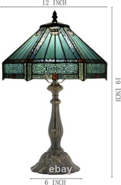 Tiffany Lamp Stained Glass Table Lamp Bedside Reading Light W12H19 Inches Missi