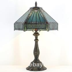 Tiffany Lamp Stained Glass Table Lamp Bedside Reading Light W12H19 Inches Missi