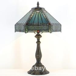 Tiffany Lamp Stained Glass Table Lamp Bedside Reading Light W12H19 Inches Missi