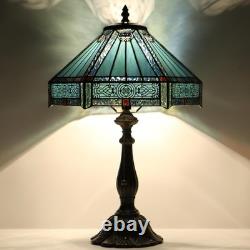 Tiffany Lamp Stained Glass Table Lamp Bedside Reading Light W12H19 Inches Missi