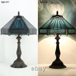 Tiffany Lamp Stained Glass Table Lamp Bedside Reading Light W12H19 Inches Missi