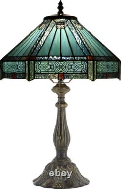 Tiffany Lamp Stained Glass Table Lamp Bedside Reading Light W12H19 Inches Missi