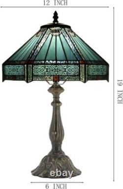 Tiffany Lamp Stained Glass Table Lamp Bedside Reading Light W12H19 Inches Missi