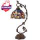 Tiffany Lamp Stained Glass Table Lamp Blue Yellow Dragonfly Style Desk Light