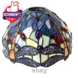 Tiffany Lamp Stained Glass Table Lamp Blue Yellow Dragonfly Style Desk Light