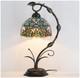 Tiffany Lamp Stained Glass Table Lamp Metal Leaf Base 19 Inch Reading Desk Light