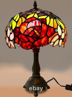 Tiffany Lamp Stained Glass Table Lamp Style Art Glass Desk Lamp 16 Inch Tall