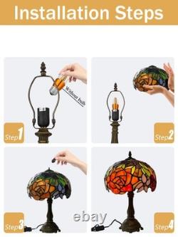 Tiffany Lamp Stained Glass Table Lamp Style Art Glass Desk Lamp 16 Inch Tall