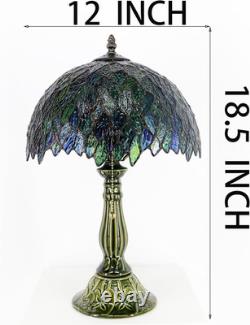 Tiffany Lamp Stained Glass Table Lamps Multicolor Leafage Style Desk Lamp 12X12X