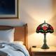 Tiffany Lamp Stained Glass Table Lamps Red Tulip Style Desk Lamp 12x12x18.5 Inch