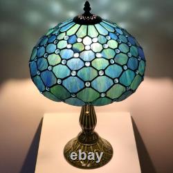 Tiffany Lamp Stained Glass Table Lamps Sea Blue Pearl Style Desk Lamp 12X12X18.5