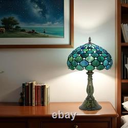 Tiffany Lamp Stained Glass Table Lamps Sea Blue Pearl Style Desk Lamp 12X12X18.5