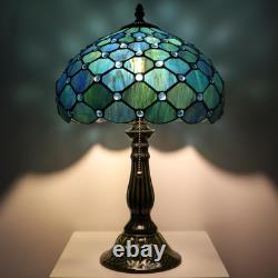 Tiffany Lamp Stained Glass Table Lamps Sea Blue Pearl Style Desk Lamp 12X12X18.5