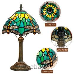 Tiffany Lamp Style Stained Glass Table Lamp Teal Dragonfly Green Bedroom Beds